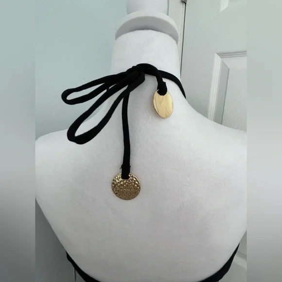 Staud Bardot Cutout Halter Dress M - Picture 9 of 10